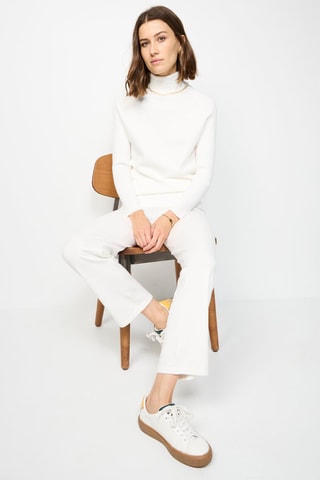 Pull et pantalon large taille haute - Blanc