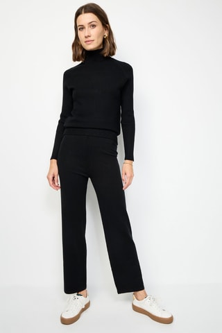 Pull et pantalon large taille haute - Noir