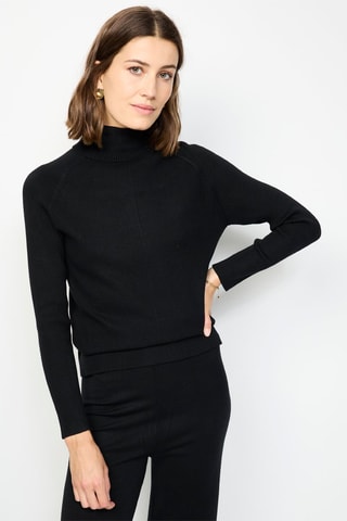 Pull et pantalon large taille haute - Noir