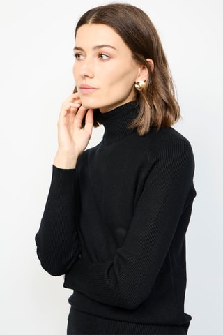 Pull et pantalon large taille haute - Noir