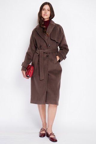 Wollen Oversized Jas - Bruin