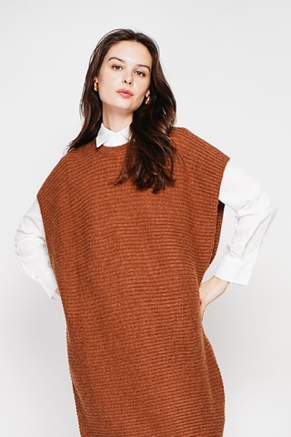 Trui-jurk oversized - Bruin