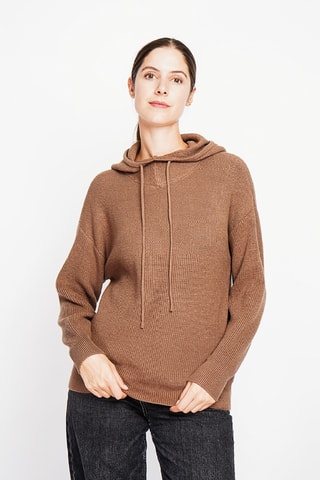 Oversized Trui met Capuchon - Bruin
