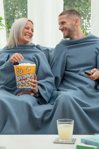 Deken met Mouwen voor 2 Personen Snug Snug - Blauw 
