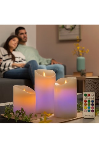 3 Multicolor Ledkaarsen met Afstandsbediening