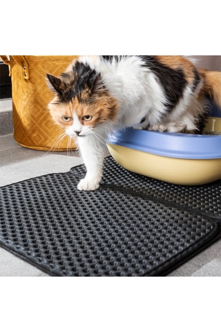 Opvouwbare Kattenbakmat 
Zwart