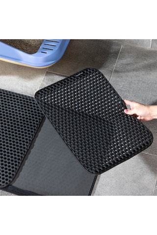 Opvouwbare Kattenbakmat 
Zwart