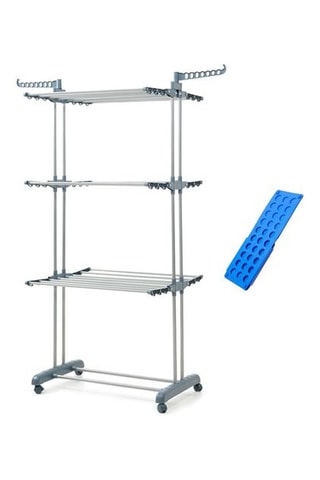 Droogrek met Wieltjes - Zilverkleurig