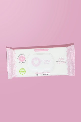 3 paquets de lingettes intimes au musc blanc - 30 lingettes