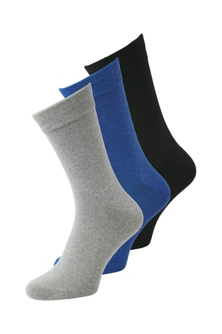 3 paires de chaussettes - Gris clair chiné et bleu roi