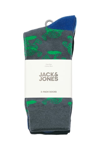 3 paires de chaussettes - Bleu roi et noir