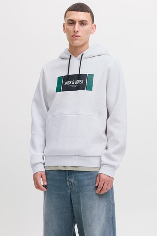 Sweat à capuche - Blanc chiné