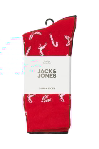 3 paires de chaussettes - Rouge et vert olive