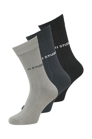 3 paires de chaussettes - Gris, bleu marine et noir
