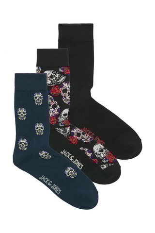 3 paires de chaussettes - Bleu pétrole et noir