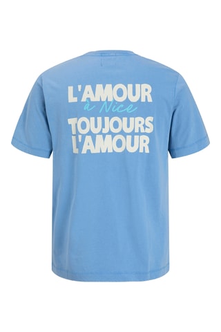 T-shirt en coton biologique - Bleu cobalt