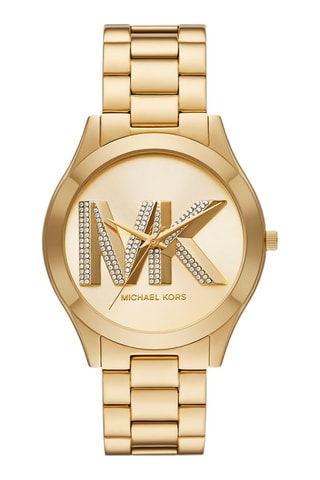 Montre à quartz en acier - Doré