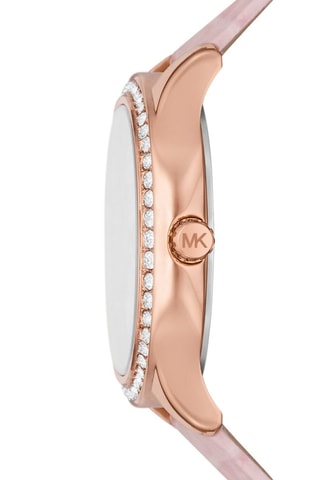 Montre à quartz en cuir - Rose et doré rose