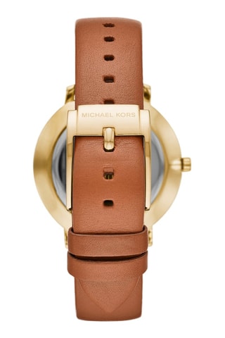Montre à quartz en cuir - Marron et doré