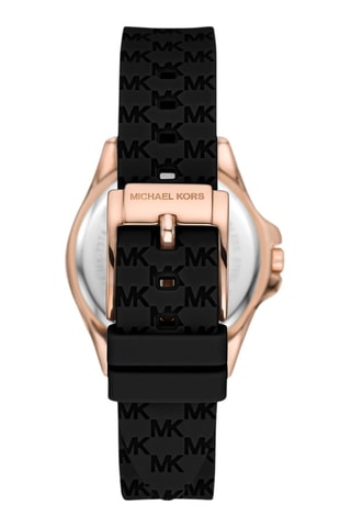 Montre à quartz en silicone - Noir et doré rose