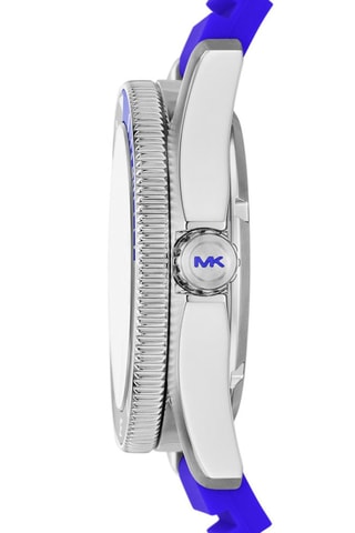 Montre à quartz en silicone - Bleu et argenté