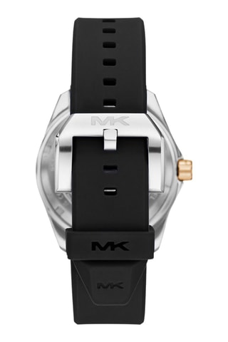 Montre à quartz en silicone - Noir et argenté