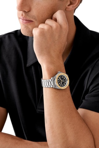 Montre à quartz en acier - Argenté et doré