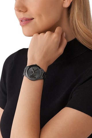 Montre à quartz en acier Runway Noir