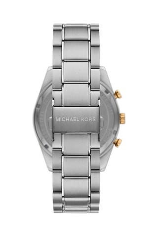 Montre à quartz en acier - Chronographe et tachymètre - Argenté et doré 