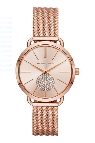 Montre à quartz en acier - Doré rose