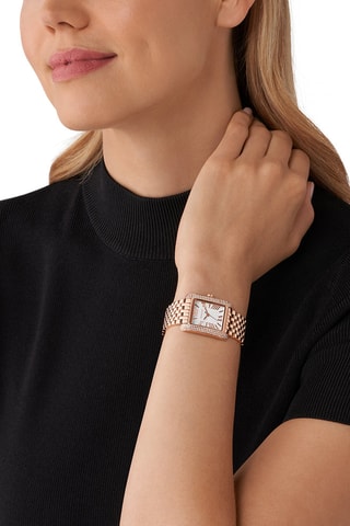 Montre à quartz en acier - Doré rose
