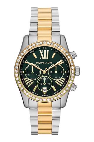 Montre à quartz en acier - Chronographe - Argenté et doré