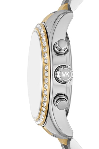 Montre à quartz en acier - Chronographe - Argenté et doré