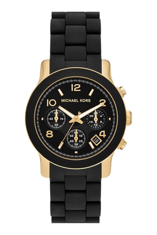 Montre à quartz en acier - Chronographe - Noir et doré