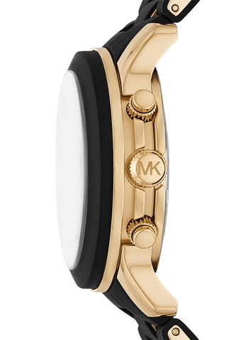 Montre à quartz en acier - Chronographe - Noir et doré
