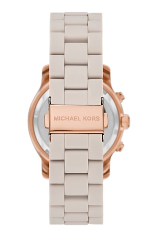 Montre à quartz en acier - Chronographe - Gris clair et rose