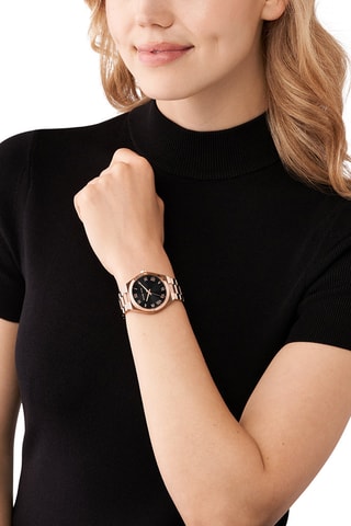 Montre à quartz en acier - Doré rose