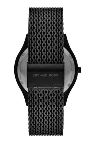 Coffret montre à quartz en acier et porte-cartes - Noir