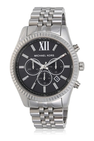 Montre à quartz en acier - Chronographe - Argenté