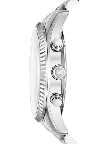 Montre à quartz en acier - Chronographe - Argenté