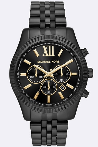 Montre à quartz en acier - Chronographe - Noir