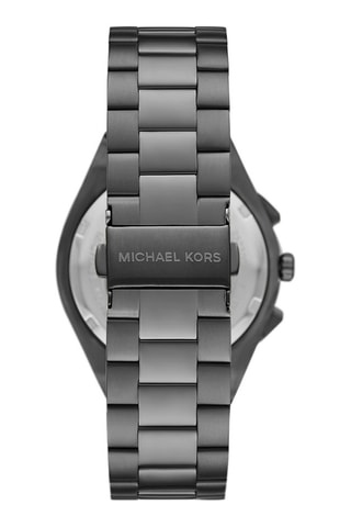 Montre à quartz en acier - Chronographe - Gris foncé et vert
