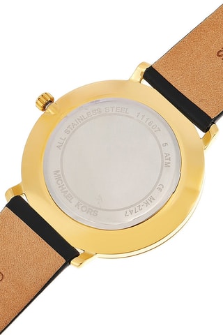 Montre à quartz en cuir - Noir et doré
