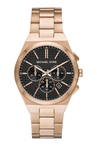 Montre à quartz en acier - Chronographe - Doré