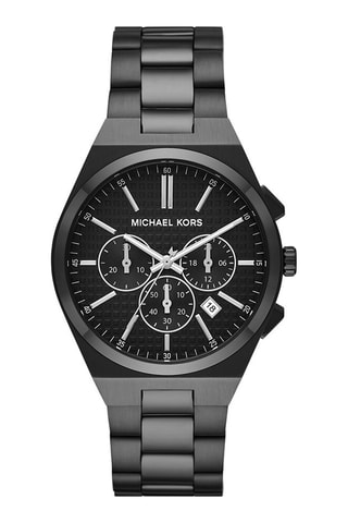Montre à quartz en acier - Chronographe - Noir
