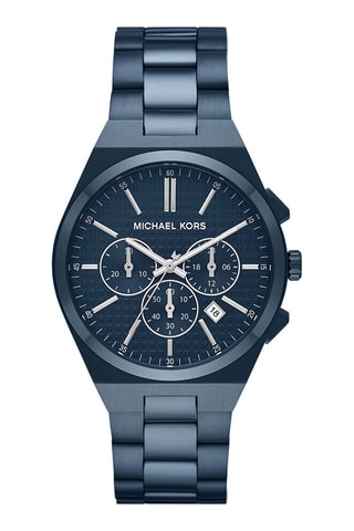 Montre à quartz en acier - Chronographe - Bleu