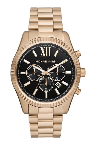 Montre à quartz en acier - Chronographe - Doré