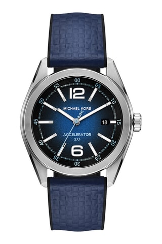 Montre à quartz en tissu - Bleu et argenté
