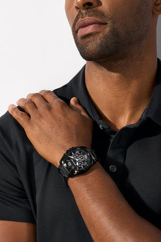Montre à quartz en acier  Chronographe - Noir