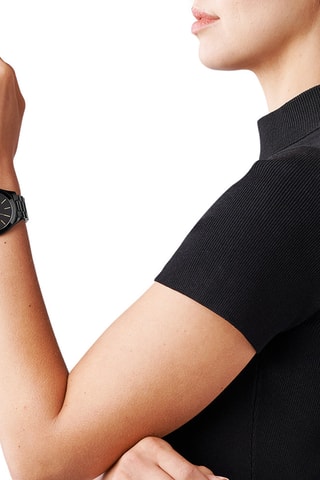 Montre à quartz en acier - Noir